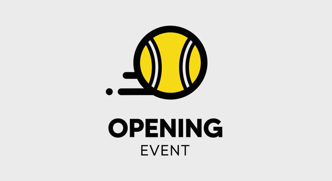 Dynamic Tennis Event Launching: A Bold and Modern Design Featuring Tennis Ball