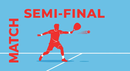Obraz premium Dynamic Tennis Player in Action During a Semi-Final Match Illustration Graphics and Design