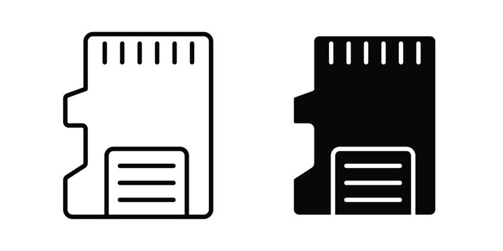 Memory card icon for ui design. Vector Eps10