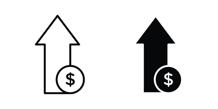 Money increase Icon for ui design. Vector Eps10