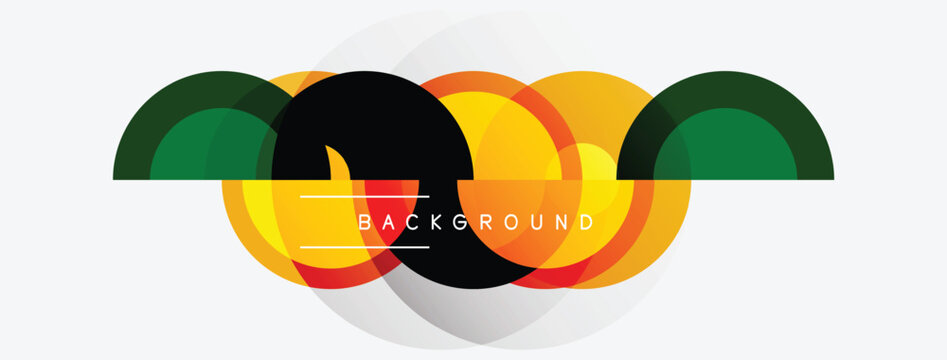 Abstract colorful shapes overlap, creating dynamic visual effect. Modern design element for backgrounds, presentations.
