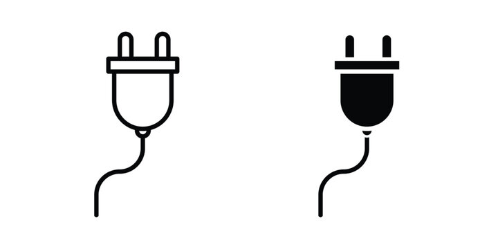 Power plug electric cord icon for ui design. Vector Eps10