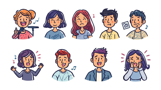 Emotions in the spotlight: A diverse collection of facial expressions captures a spectrum of human emotion, from elation to despair, reflecting the rich tapestry of human experience. 
