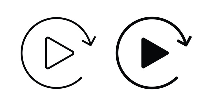 Replay icon for ui design. Vector Eps10