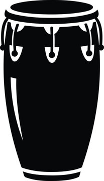 Black conga drum musical instrument isolated vector graphic