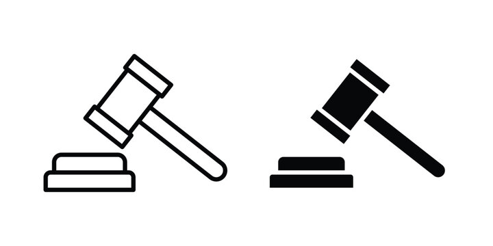 Trial hammer icon for ui design. Vector Eps10