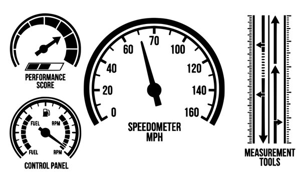 Vehicle dashboard gauges and measurement tools