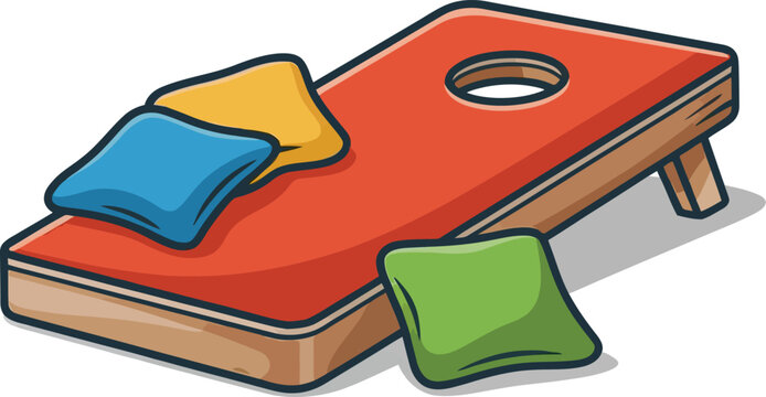 Cute cartoon a illustrator vector cornhole