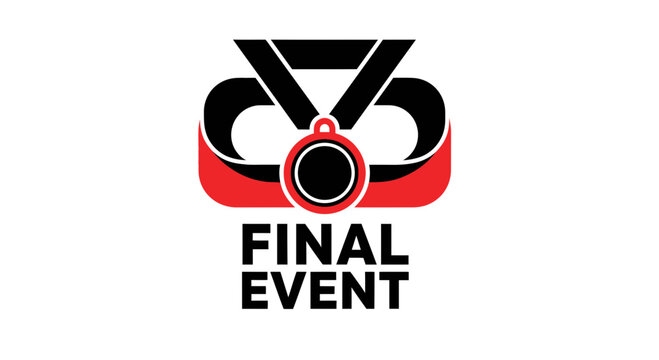 Final Event Emblem: A Bold Graphic Depicting Triumph and Celebration with Abstract Shapes