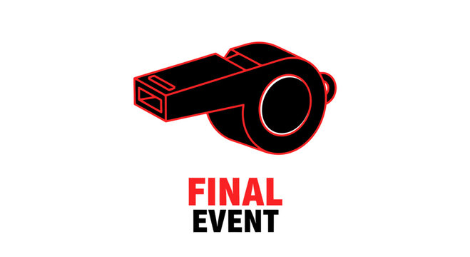 Graphic Illustration Depicting a Whistle and Text Representing a Decisive Conclusion
