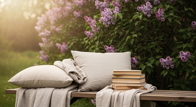 Quiet Moment of Radical Rest in a Sunlit Spring Garden