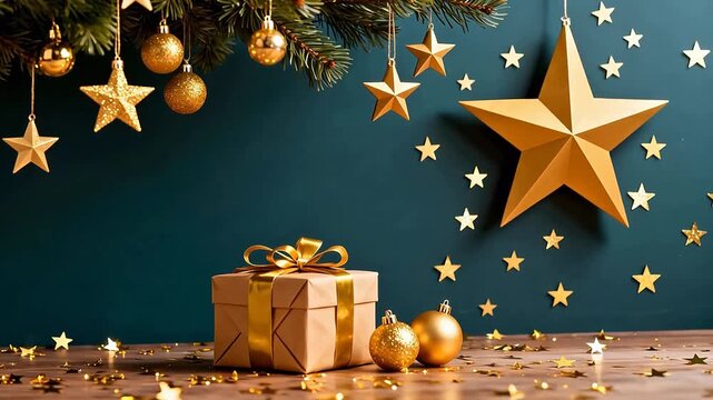 Christmas decorations with gift box