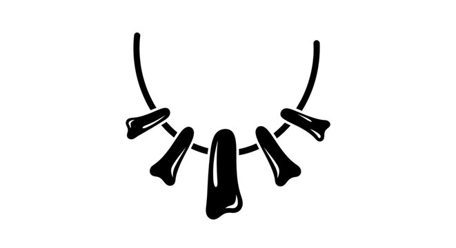 Black stone jewelry on cord necklace.