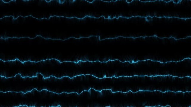 Wave patterns animation with blue electricity. Wave patterns abstract energy flow. Wave patterns modern background graphic on black.