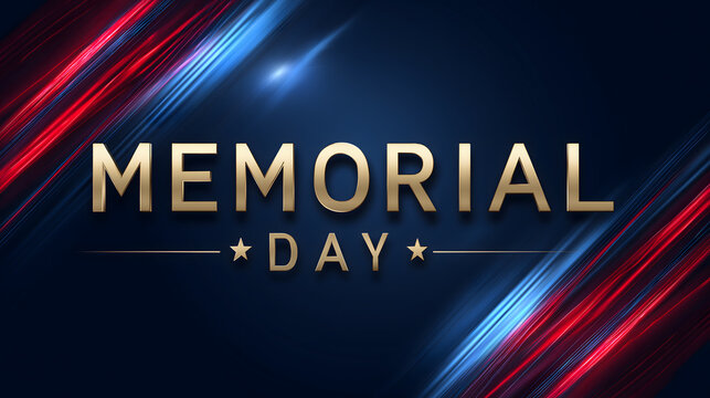 Bold Memorial Day Typography on Patriotic Light Background