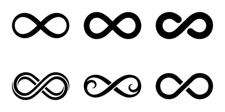 Infinity Symbol Collection, Endless Loop Icons, Eternal Sign Graphics, Infinite Loop Vector Set