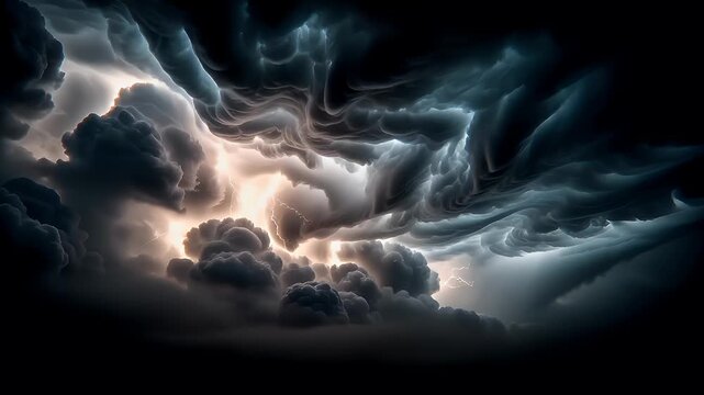 Fantasy wallpaper. A dramatic digital artwork depicts a stormy sky. The main subject is a large, swirling cloud formation.