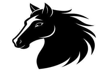 Fototapeta premium horse head vector illustration, horse head silhouette vector, horse head black icon