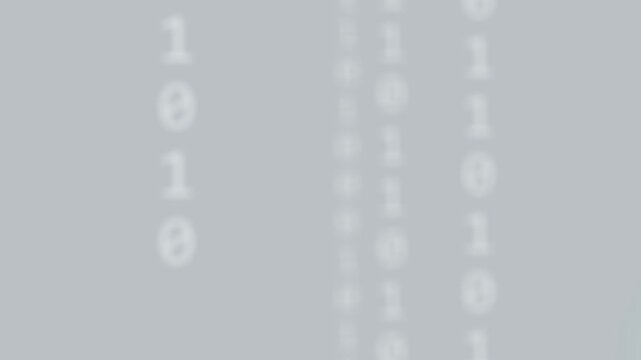 Binary digits appearing, robotic arm emerging, rotating and pointing to activate teal node