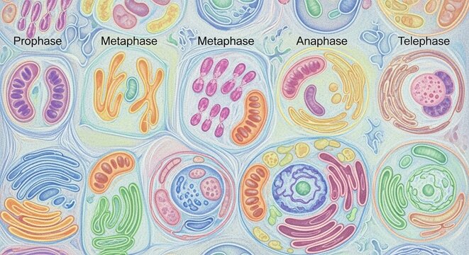 Cell division and organelle pattern scientific - Seamless Pattern for Commercial Use