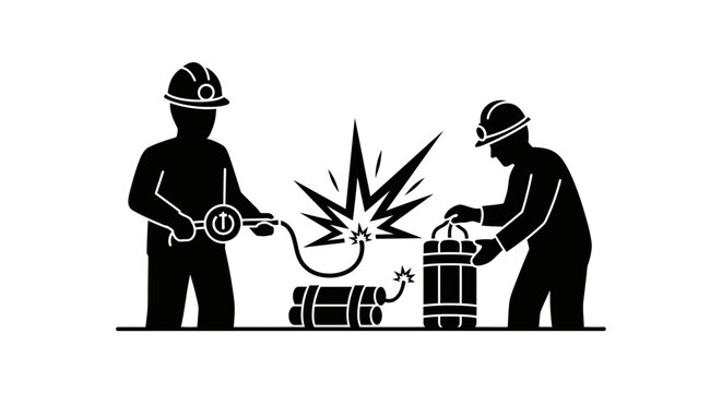 Firefighters Defusing Explosive Device Safely.