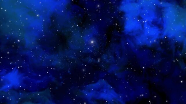 沢山の星が流れる青い宇宙