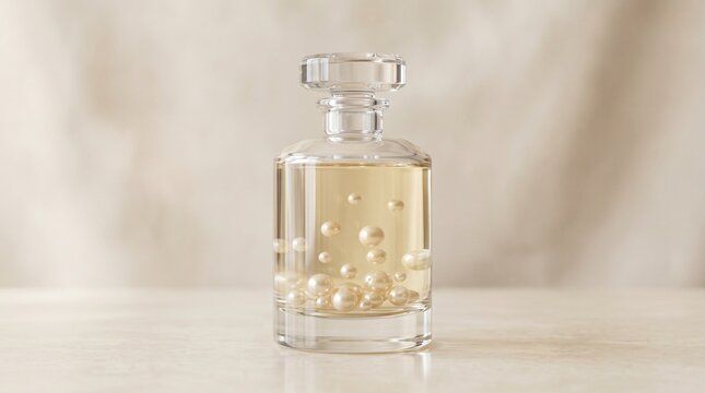 Luxury Crystal Perfume Bottle with Pearl Details
