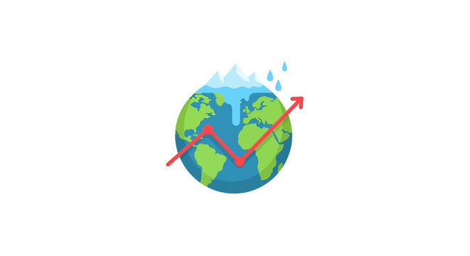 Global temperature rising climate change.