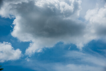 Obraz premium Banner Dark cloudscape storm disaster gloomy gray cloud sky. Dark thunderstorm clouds rainny atmosphere. Dark cloudscape storm cloud with copy space. Meteorology danger windstorm disasters
