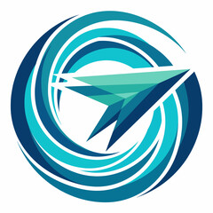 The image symbolizes progress and aspiration, depicting a stylized paper airplane soaring within swirling blue waves, representing creativity and innovation. © cheng lu