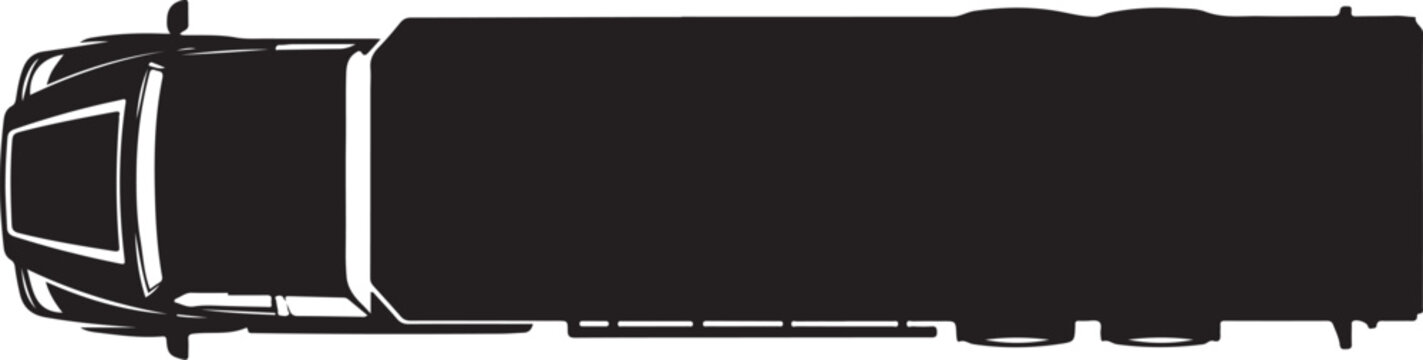 Black, modern semi-truck, semi-trailer truck, vector illustration
