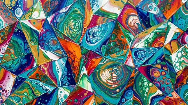 Cubist facet plane abstract painting - Illustration for Commercial Use