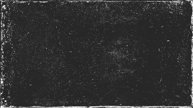 Grunge dark background with noise grain distress frame border overlay