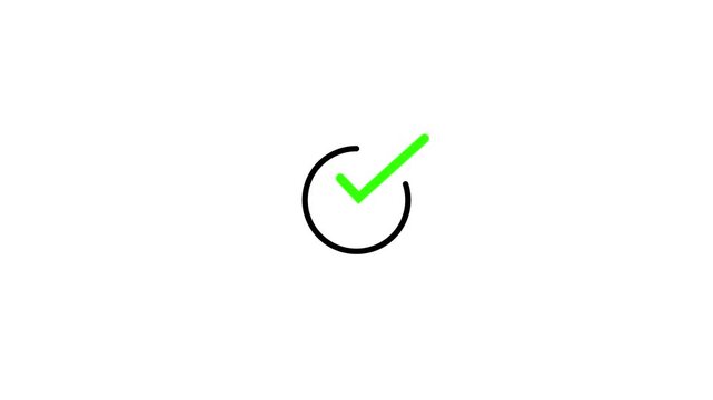 Cyber Security Login Verification with Black Padlock and Green Checkmark on White Background