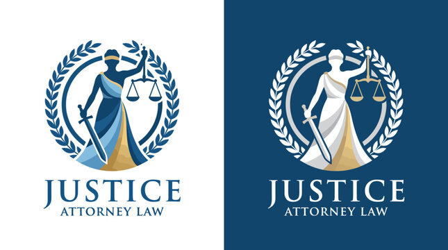 This image features a stylized representation of Lady Justice, symbolizing fairness and balance in the legal profession with elegant colors and design elements.
