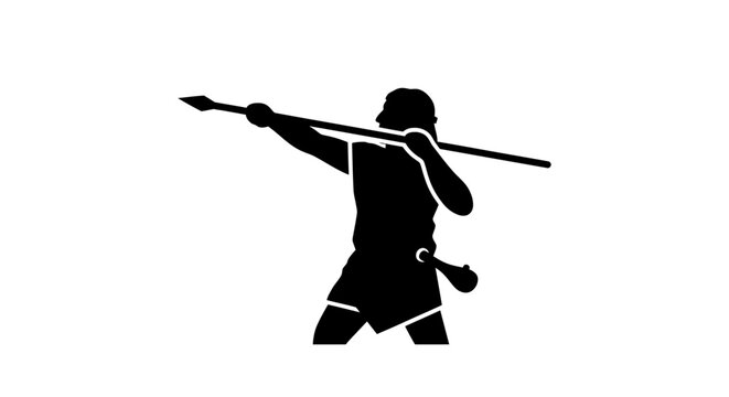 Man throwing a spear fast motion.
