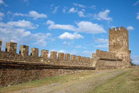 Corrado Chigala Tower on the territory of an ancient Genoese fortress. Sudak, Crimea