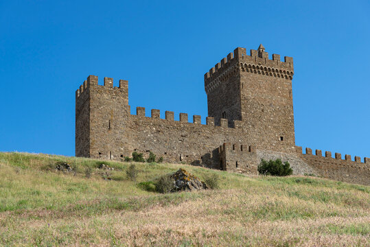The Consular Tower of the ancient Genoese fortress. Sudak, Crimea