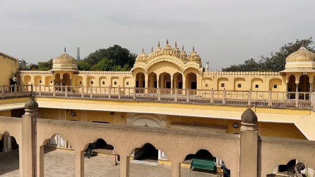 Hawa Mahal palace facade with intricate windows, Jaipur, Rajasthan, India