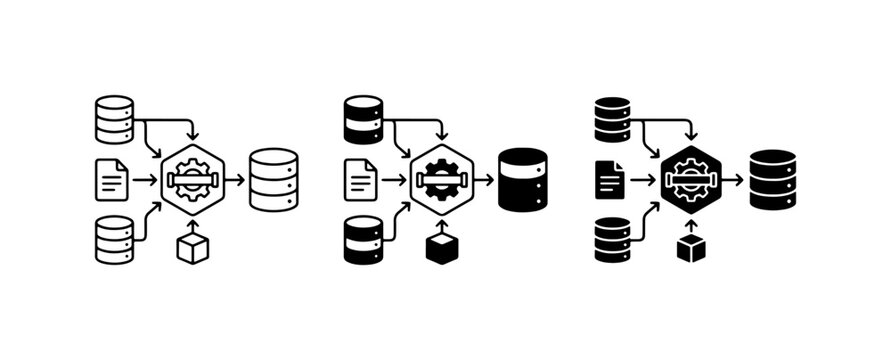 Data Flow Diagram Icons, Database Processing Workflow, Information Management System