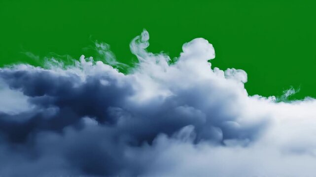 Dynamic Smoke and Fog Effect on Green Screen for Visual Effects.