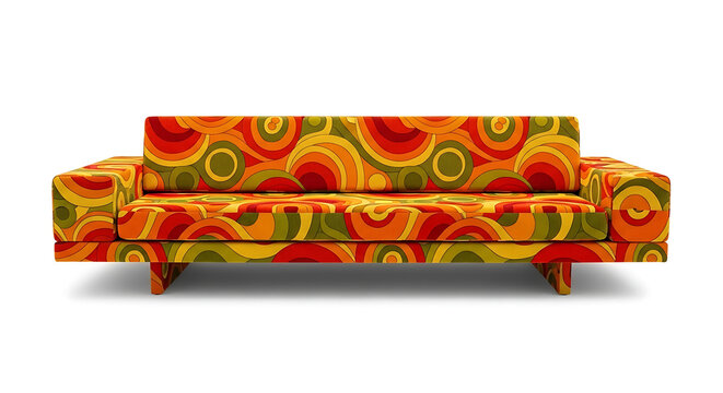 red sofa isolated on white background