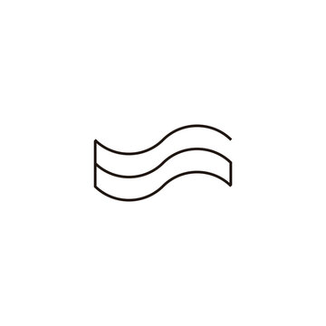 Number 6 flag, line geometric symbol simple logo vector