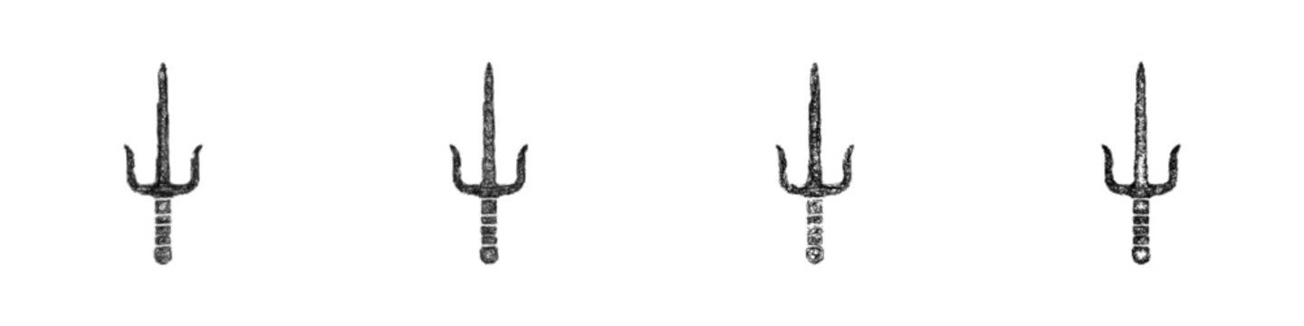 Sketch sai weapon icon design set