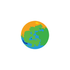 Fototapeta premium Earth, planet , illustration geometric symbol simple logo vector