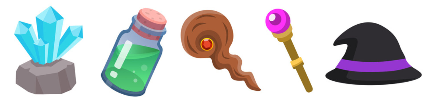RPG風魔法アイテムのベクターアイコンセット/game iconset
