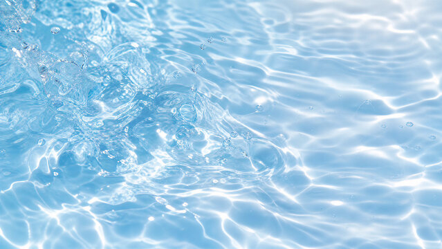 Blue water surface with light reflections