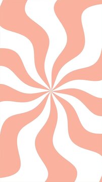 Abstract swirl pattern in pastel peach and white moves with hypnotic spinning motion as dynamic background for creative digital content showing curved lines and spiral visual effects.