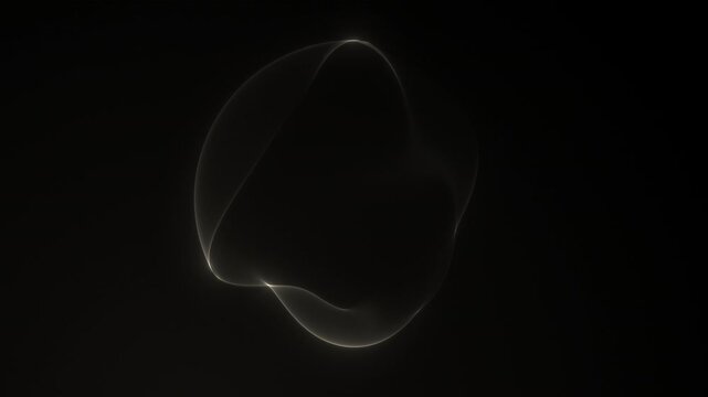 Loop Abstract Rotating Black Sphere Structure on Dark Background