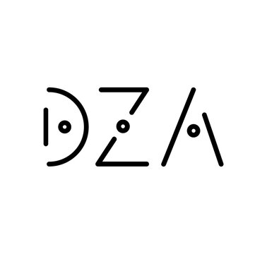 DZA initial letters black colored with modern font